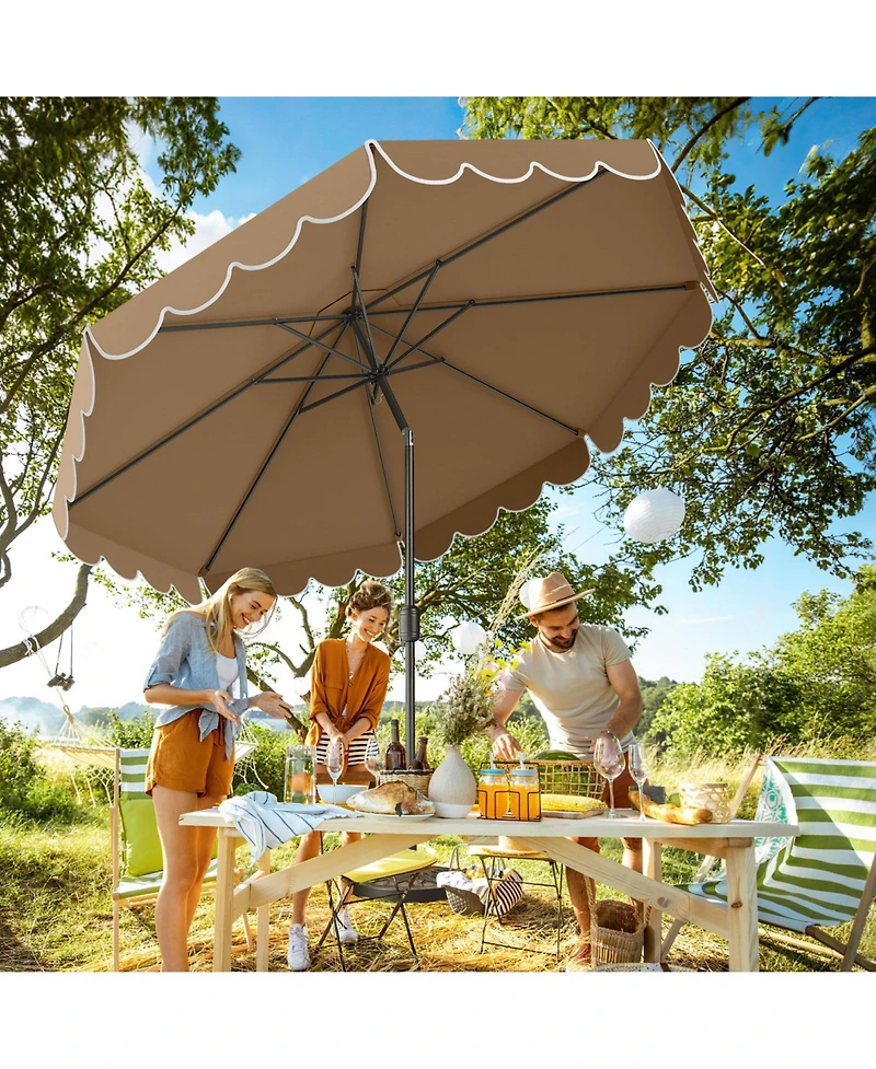 Sugift 10 Feet Patio Umbrella Outdoor Market Umbrella with Crank Tilt Adjustment