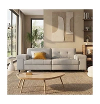 gaomon 85 Inch Modern 3 Seater Sofa Couch with Adjustable Armrests,Living Room Sofa with Plush Chenille Fabric,Couch with Button Tufted Backrest