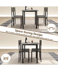 Sugift 5 Piece Dining Table Set Industrial Style Kitchen Table and Chairs for 4