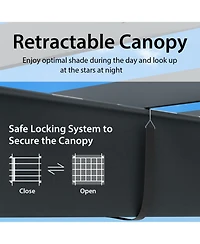 Sugift 10 x 13 Feet Outdoor Aluminum Retractable Pergola Canopy Shelter