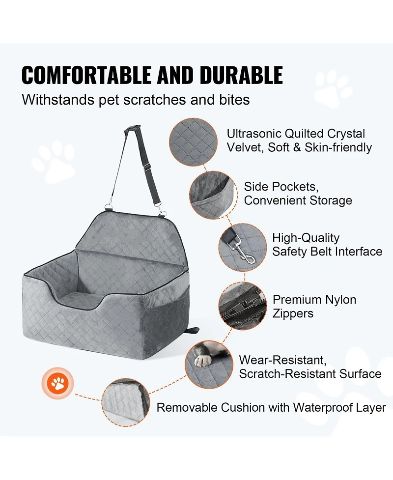 Cozito Dog Car Seat Booster 28 in Sponge Fill for up to 55 lbs