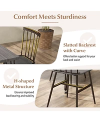 Gouun 5-Piece Kitchen Table Set with 4 High-Back Chairs and Anti-Slip Swivel Feet