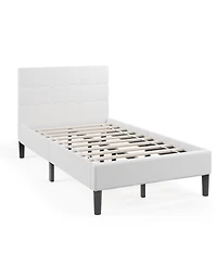 Sugift Platform Bed with Button Tufted Headboard