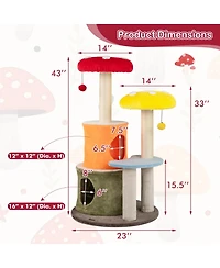 Cozito Cat Tree 43 inch with Two Condos and Padded Platforms