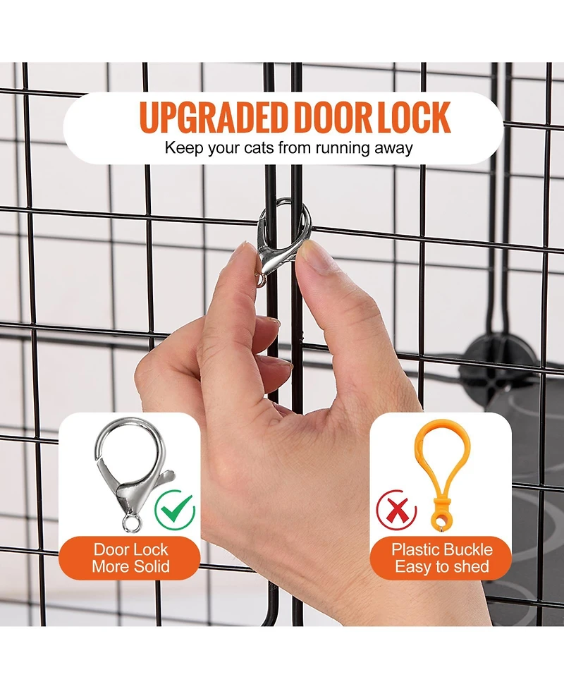 Cozito Cat Cage 4-Tier 41x14x55 in Metal Enclosure with Hammock