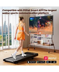 Superun 15.55*35.43 inches Smart Under Desk Treadmill, Portable Treadmill for Office with Led Display & Remote Control