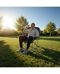 Mecale Oversized Padded Camping Chair 450 lbs with Dual Cup Holders