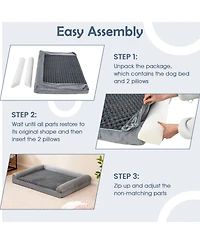 Cozito Orthopedic Dog Bed L 44.5x35 in Foam Sofa Removable Cover