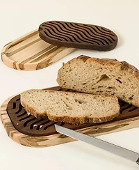 Uncommon Goods Artisan Bread Board With Crumb Tray