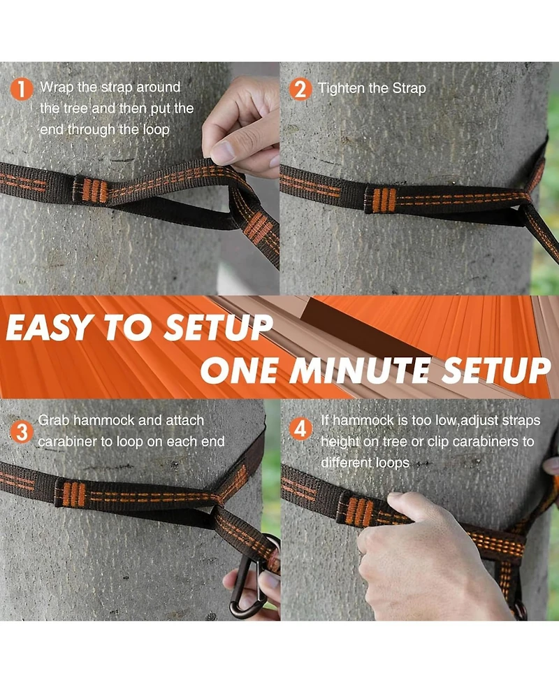 gaomon Durable Camping Hammock – 500lbs Portable Hammock Nylon Camping Hammock Chair - Double with Tree Straps - Portable for Travel, Backpacking