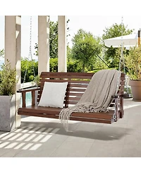 Gouun 5.5 feet Cedar Porch Swing with Hanging Chains, 880 lbs Capacity