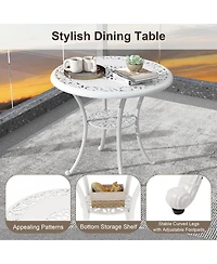 Sugift 5 Piece Patio Cast Aluminum Dining Set with Umbrella Hole