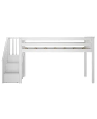 Max & Lily Twin Low Loft Bed with Staircase