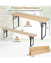 Slickblue Folding Picnic Table with Benches for 6 Portable Camping Table