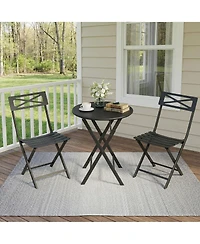 gaomon 3-Piece Patio Bistro Set - Iron Metal Table And Chairs For Outdoor Balcony Seating