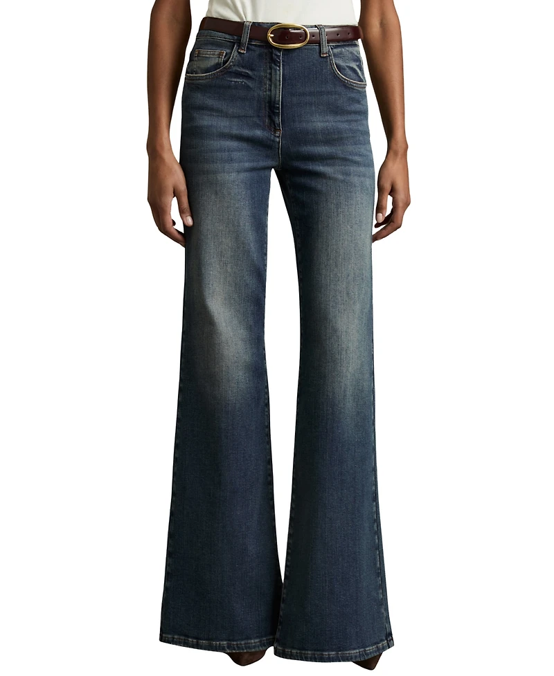 Reiss Women's Mid-Rise Flared Jeans