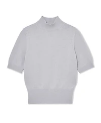 Reiss Women's Cotton and Wool Funnel-Neck Knit Top