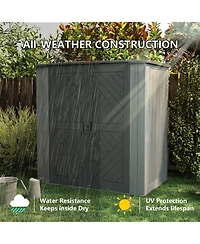 Decksplore 6 Ft. W X 3.5 Ft. D Durable Resin Outdoor Storage Shed With Floor And Double Doors