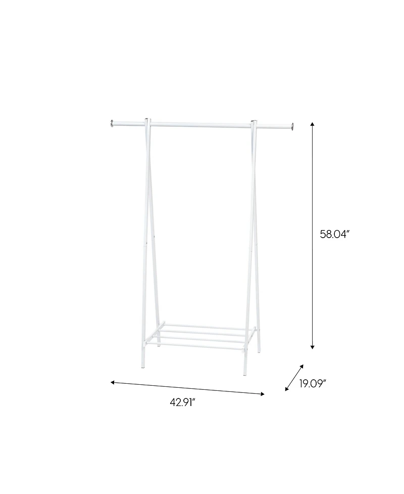 Iris Usa Clothes Rack for Hanging Clothes with Shelf, Freestanding Clothing Rack, Easy to Assemble Garment Rack, Metal, Sturdy Design, Multipurpose