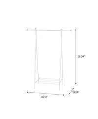 Iris Usa Clothes Rack for Hanging Clothes with Shelf, Freestanding Clothing Rack, Easy to Assemble Garment Rack, Metal, Sturdy Design, Multipurpose