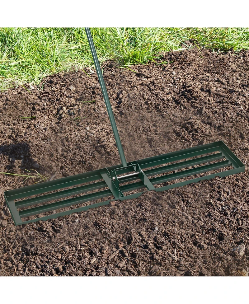 Sugift Heavy Duty Lawn Leveling Rake in for Soil