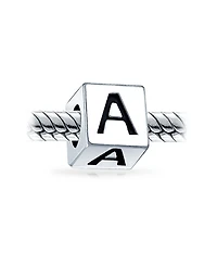 Bling Jewelry Block Letter Alphabet Initial Charm Bead For European Bracelet