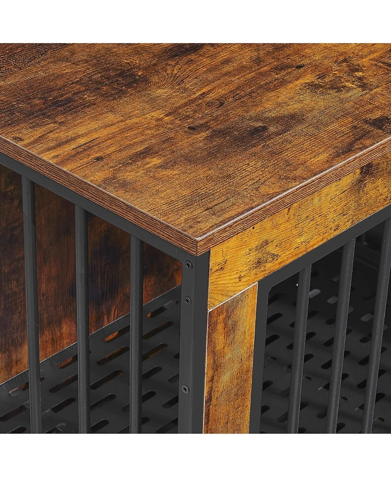 Aostirmotor 75" Wooden Dog Crate Furniture