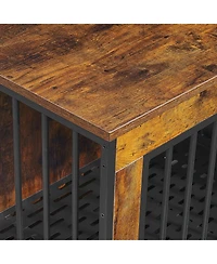 Aostirmotor 75" Wooden Dog Crate Furniture