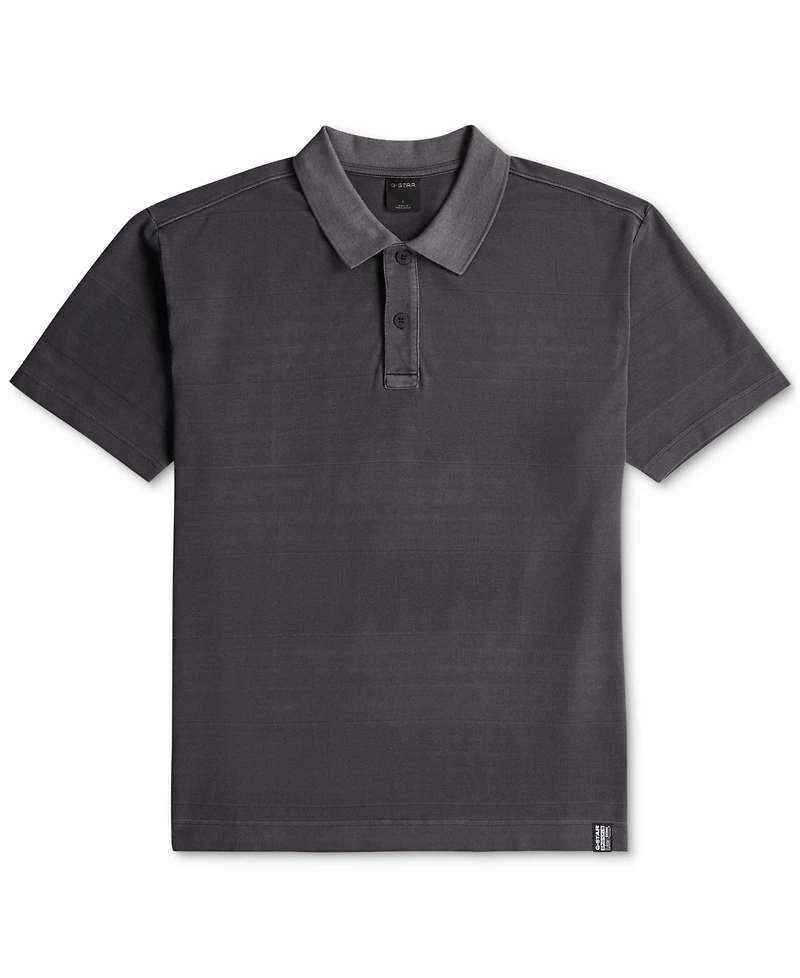 G-Star Raw Men's Washed Jacquard Relaxed-Fit Polo Shirt