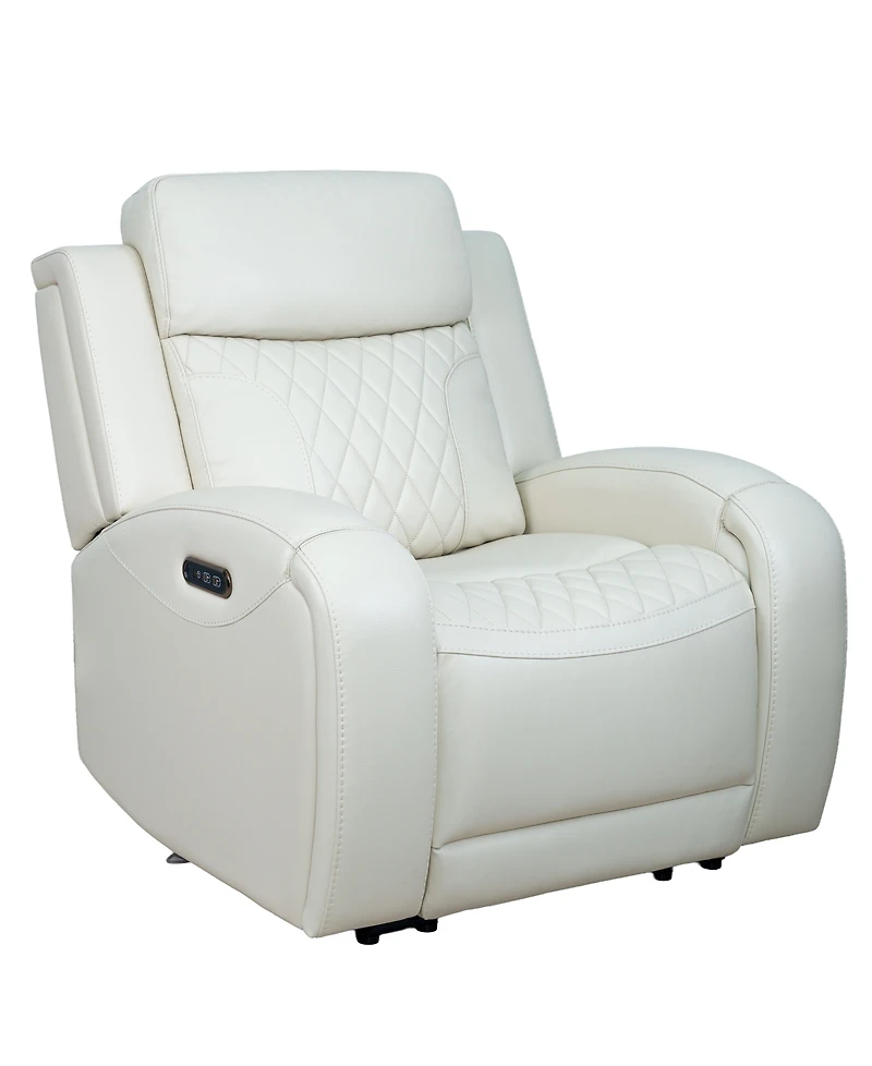 Niccy Leather 41.75" Power Motion Lay Flat Recliner