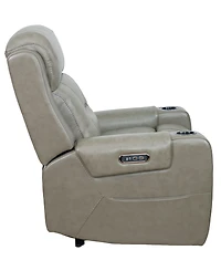 Belber Leather 41.75" Power Motion Lay Flat Recliner