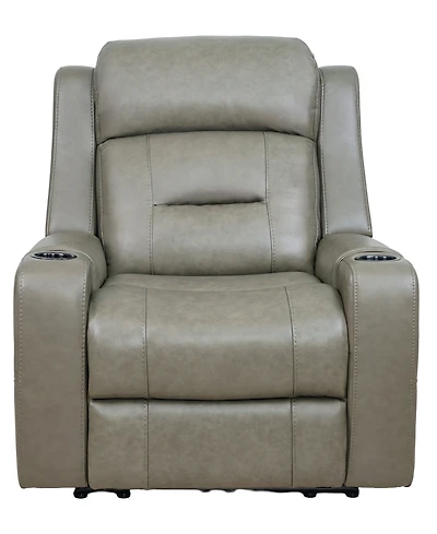 Belber Leather 41.75" Power Motion Lay Flat Recliner