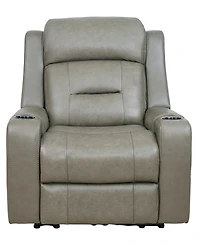 Belber Leather 41.75" Power Motion Lay Flat Recliner