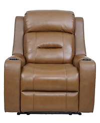 Belber Leather 41.75" Power Motion Lay Flat Recliner