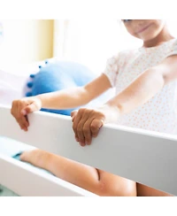 Max & Lily Solid Wood L-Shaped Twin over Twin Bunk Bed with Bookcase for Kids