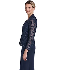 Jessica Howard Petite Scoop Neck Gown & Jacket, 2-Piece Set