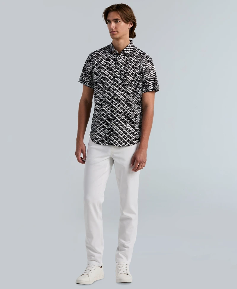 Perry Ellis Men's Slim-Fit Wave Print Shirt