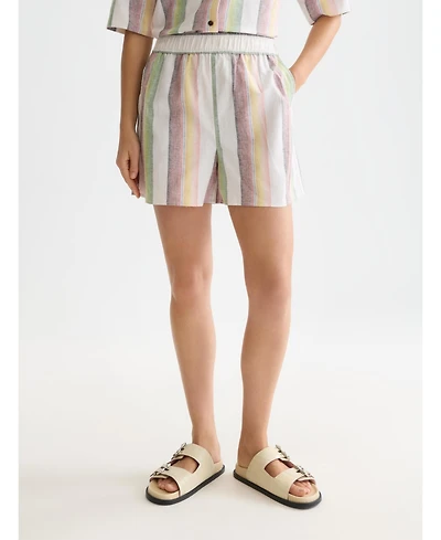 Scotch & Soda Women's and Striped Elastic Waist Shorts