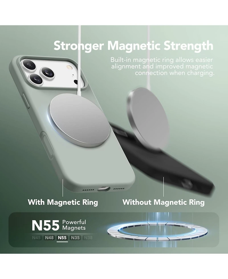 Gonez Magnetic for iPhone 17 Pro Max Case, Compatible with MagSafe, Liquid Silicone Anti-Scratch Shockproof Protective Phone Case