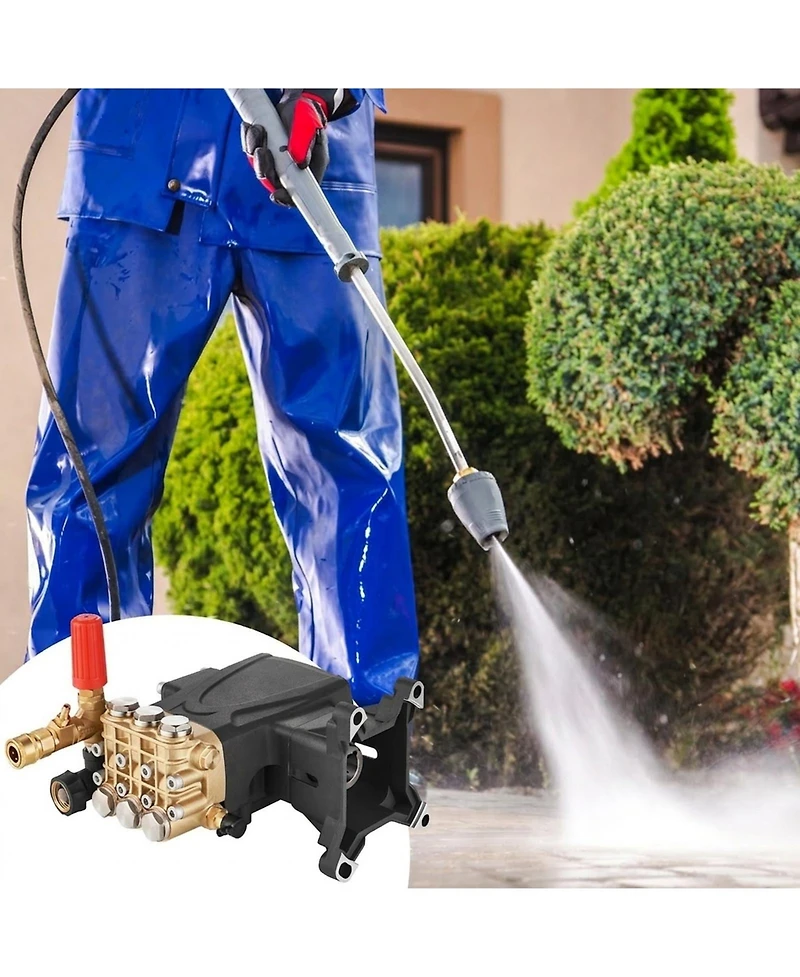 Sugift Pressure Washer Pump, 4400 Psi, 1" Shaft Triplex Plunger for Power Washers