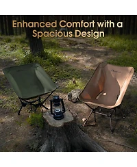 Piscifun Portable Camping Chair Plus, Larger & Roomier, Compact and Lightweight Still, Folding for Backpacking Hiking, 330Lbs Capacity
