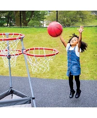 Kaplan Early Learning Company 4-Hoop Basketball Play Set with Storage Bag
