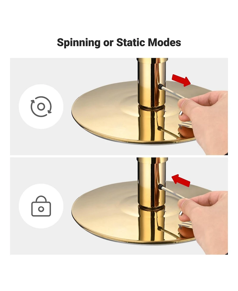 Yescom 3 Pack 9.25 Ft Spinning Static Dancing Pole Kit for Fitness Studio Club Gold