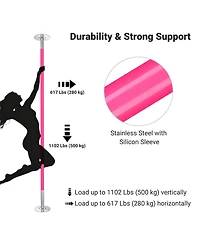 Yescom 3 Pack 9.25 Ft Silicone Spinning Static Dancing Pole for Fitness Studio Club
