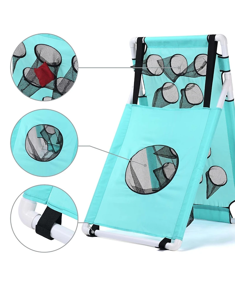 Yescom Portable Cornhole Game Set with 12 Holes Lightweight Pvc, 8 Balls and 8 Bean Bags for Pool Lawn Yard Beach