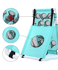 Yescom Portable Cornhole Game Set with 12 Holes Lightweight Pvc, 8 Balls and 8 Bean Bags for Pool Lawn Yard Beach
