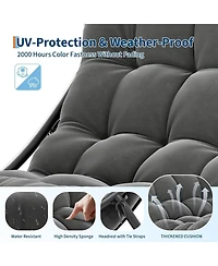 gaomon 2pcs Oversized Papasan Rocking Chair, 450 Lbs Metal Frame, 4.33'' Thick Uv and Water Resistant Cushion, Safe 30degree(s) Rocker