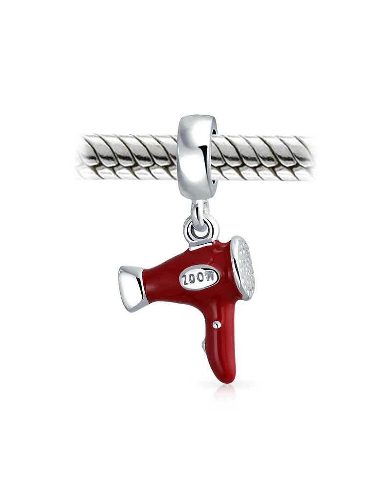 Bling Jewelry Stylists Salon Hair Dryer Dangle Charm Bead Enamel for Bracelet