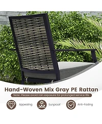 Gouun Stackable Wicker Patio Dining Chairs Set of 2 with Removable Cushions