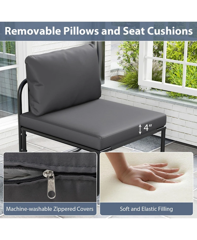 Gouun Outdoor Patio Chairs Set of 2 with Removable Back and Seat Cushions